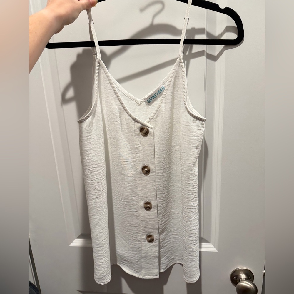 Sophie & Kate White Button-Front Camisole